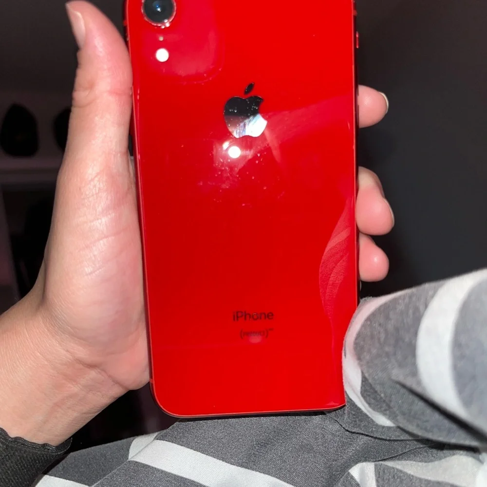 Apple iPhone with Red Case